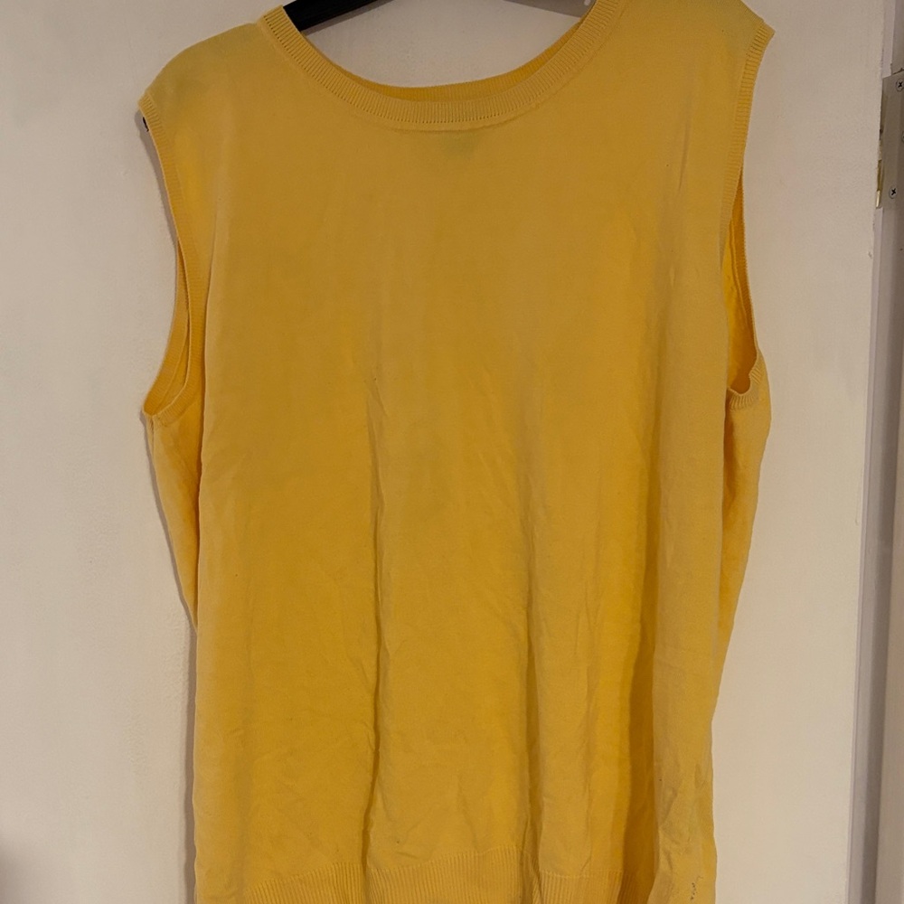 august silk Yellow Sleeveless Knit Tank